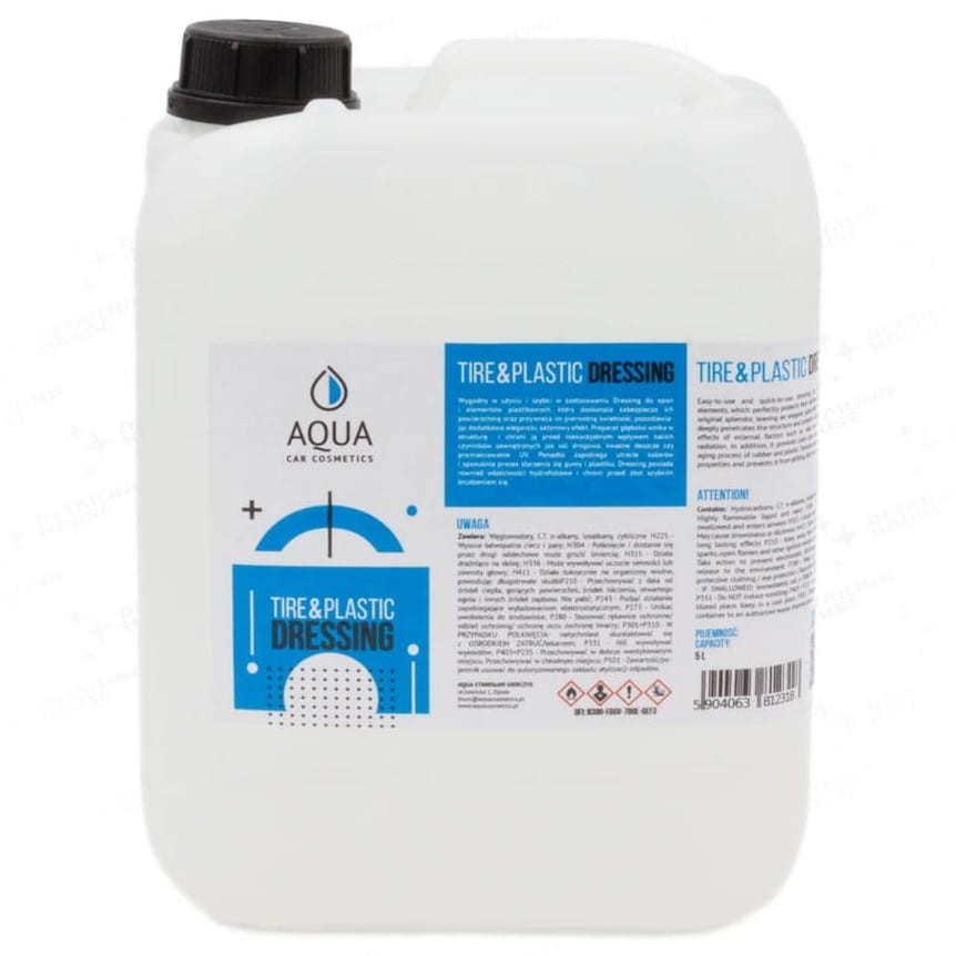 Aqua Car Cosmetics Tire and Plastic Dressing 5L - czernidło do opon i plastików zewnętrznych