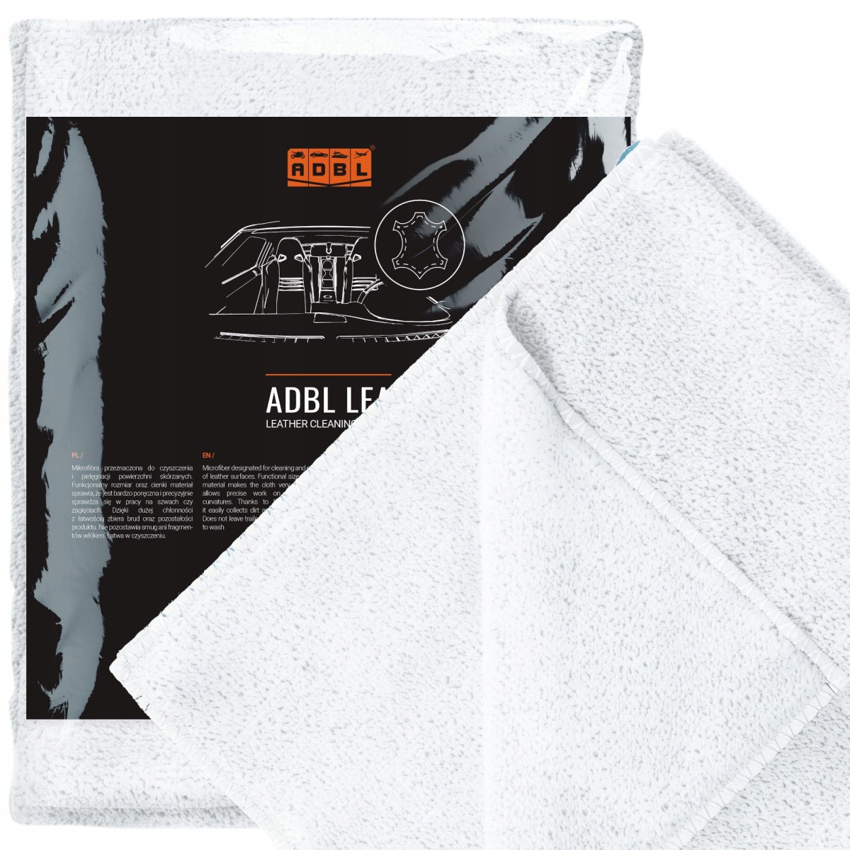 ADBL Lea 40x40cm 340 gsm - ściereczka z mikrofibry do czyszczenia i pielęgnacji skóry