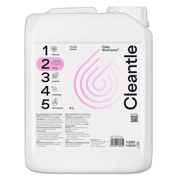Cleantle Daily Shampoo Fruit Scent 5L - szampon do mycia samochodu