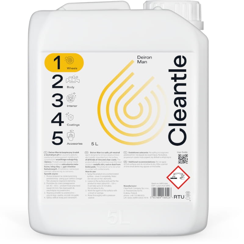 Cleantle Deiron Man 5L - deironizer do czyszczenia felg