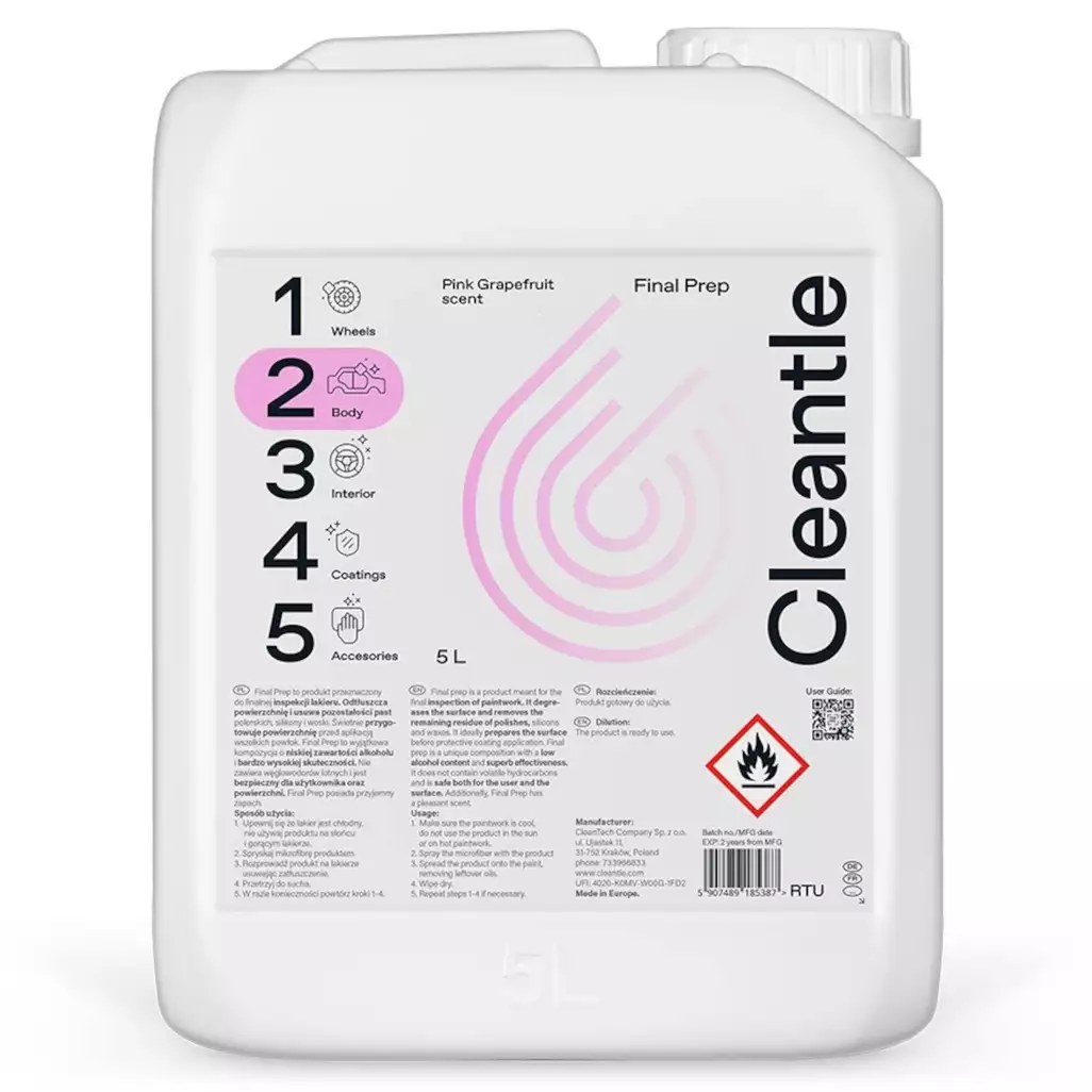 Cleantle Final Prep 5L - środek do inspekcji lakieru