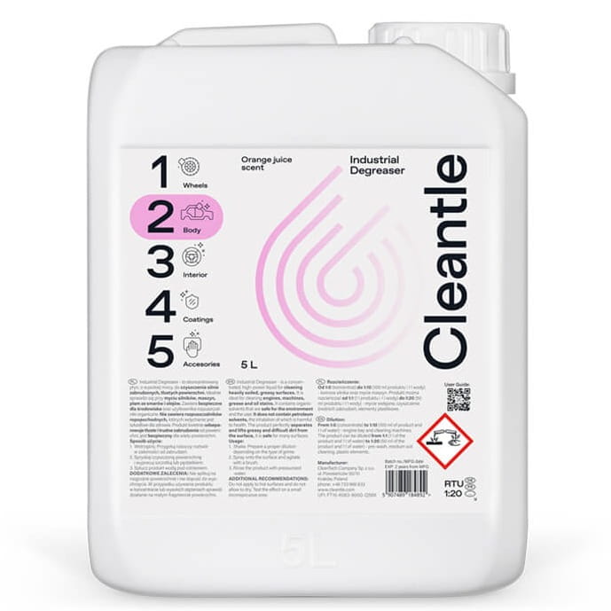 Cleantle Industrial Degreaser 5L - uniwersalny środek czyszczący