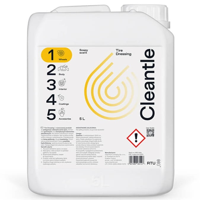 Cleantle Tire Dressing 5L - czernidło do opon