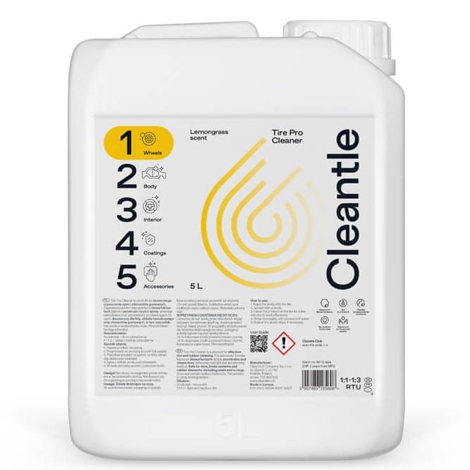 Cleantle Tire Pro Cleaner 5L - środek do czyszczenia opon i elementów gumowych