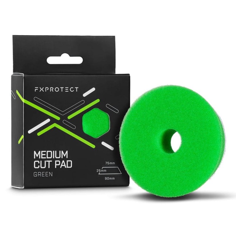 FX Protect Medium Cut Pad Green 75mm - otwarto-komórkowy pad średnio tnący