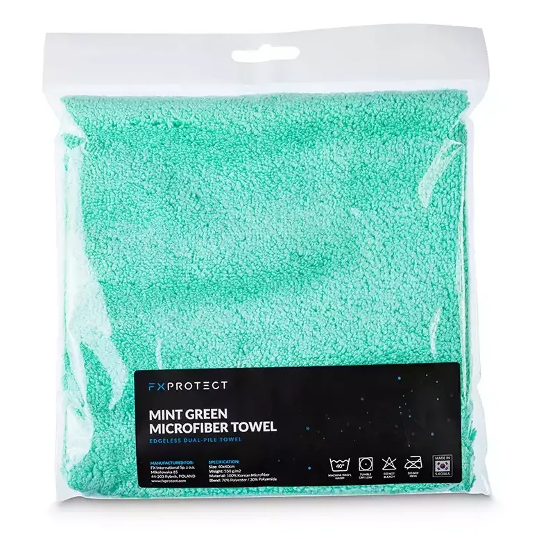 FX Protect Microfibre Mint Green 550gsm - uniwersalna, delikatna mikrofibra