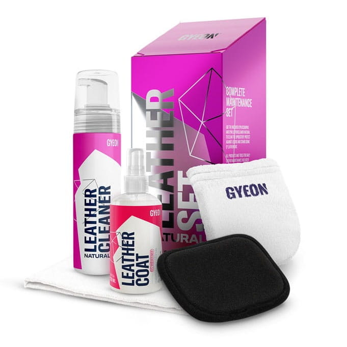 Gyeon Q2M LeatherSet Natural - zestaw do czyszczenia i konserwacji skóry typu Semi-anilina i Nappa