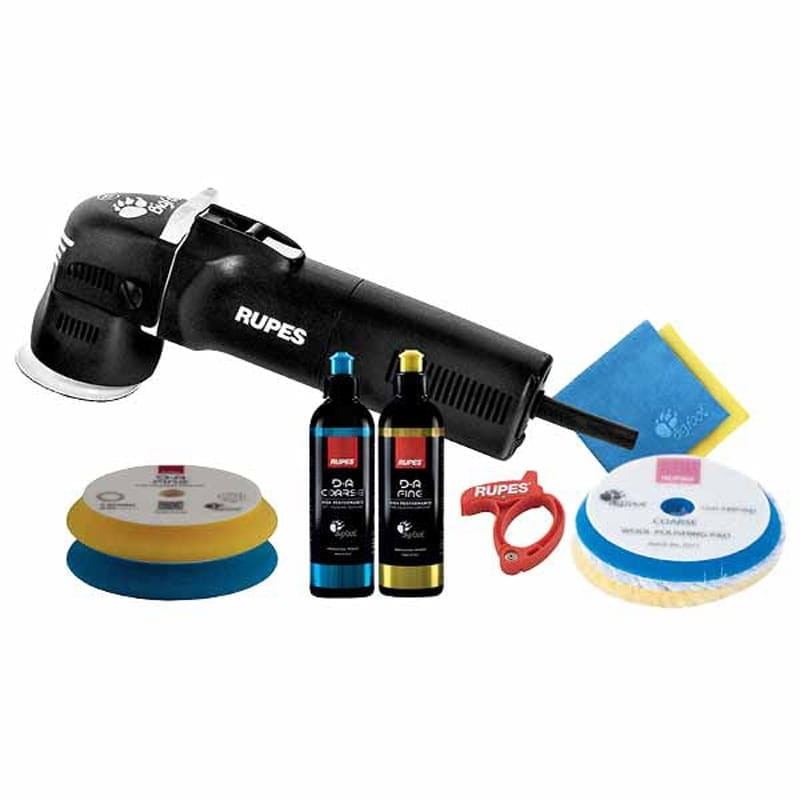 Rupes Bigfoot Mini LHR75E BAS - mała maszyna polerska dual action skok 12 mm z zestawem akcesoriów