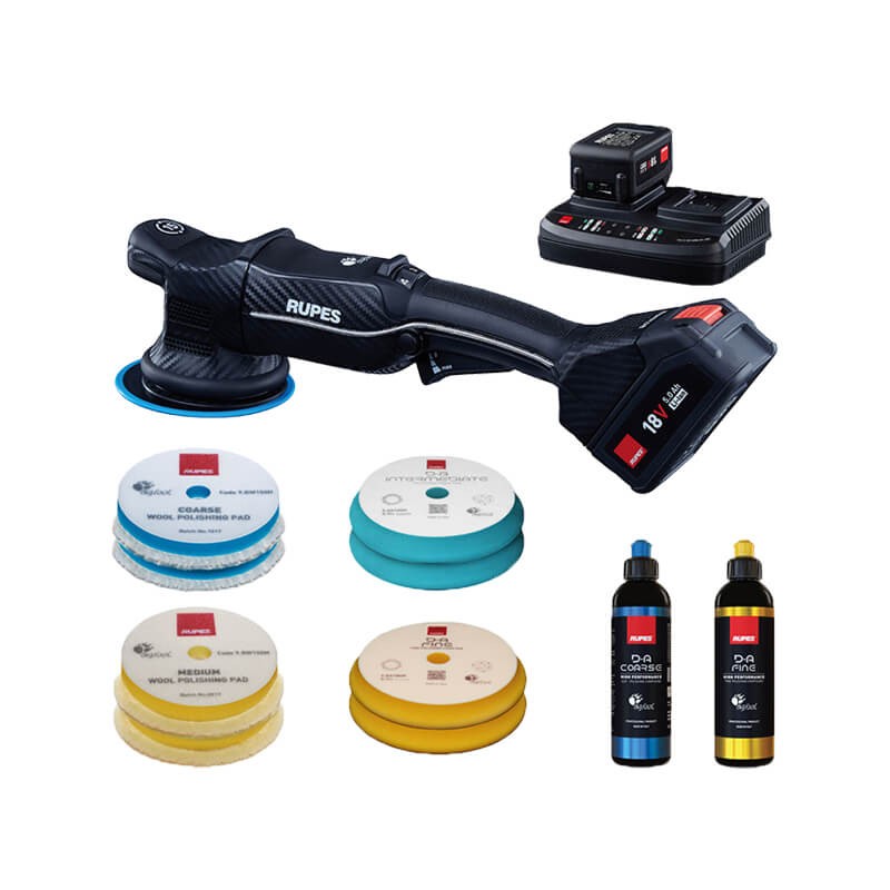 Rupes HLR21 BAS - polerka akumulatorowa zestaw z padami i pastami polerskimi