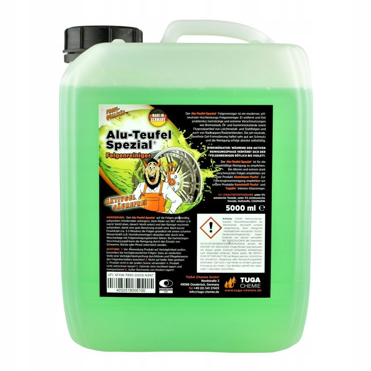 Tuga Alu-Teufel Spezial Gel 5L - deironizer, płyn w formie żelu do felg