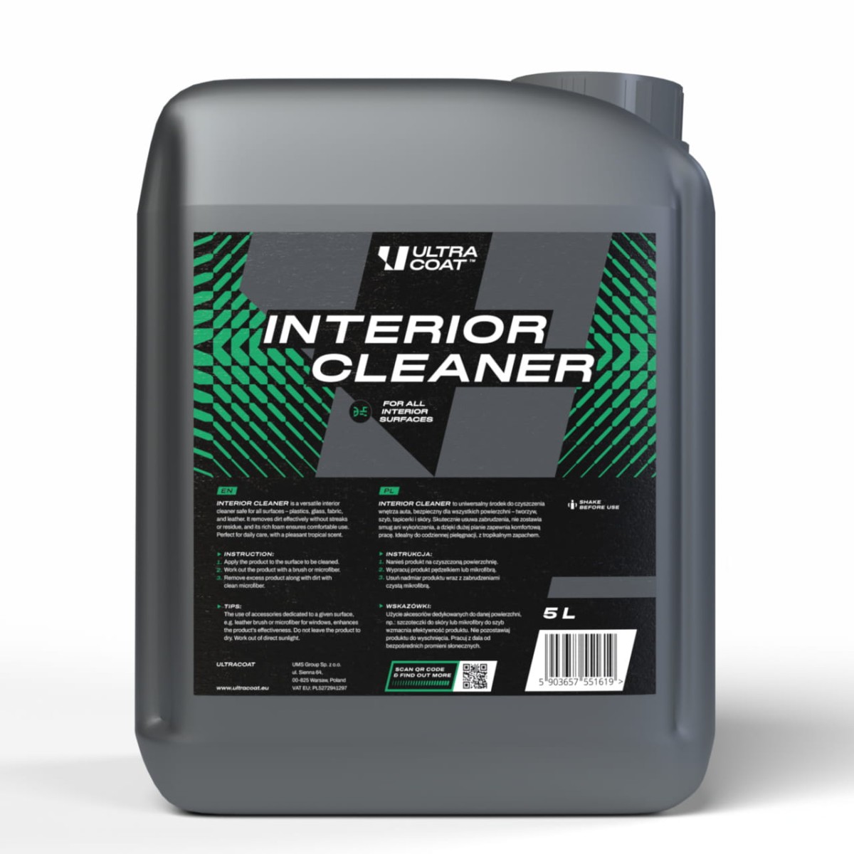 Ultracoat Fabric Cleaner 5L - produkt do czyszczenia tapicerki materiałowej