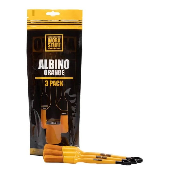 Work Stuff Detailing Brush Albino Orange 3 pack - zestaw pędzelków detailingowych