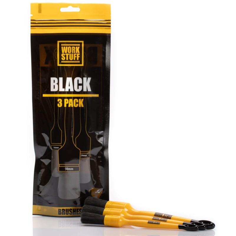 Work Stuff Detailing Brush Black 3 pack - zestaw pędzelków detailingowych