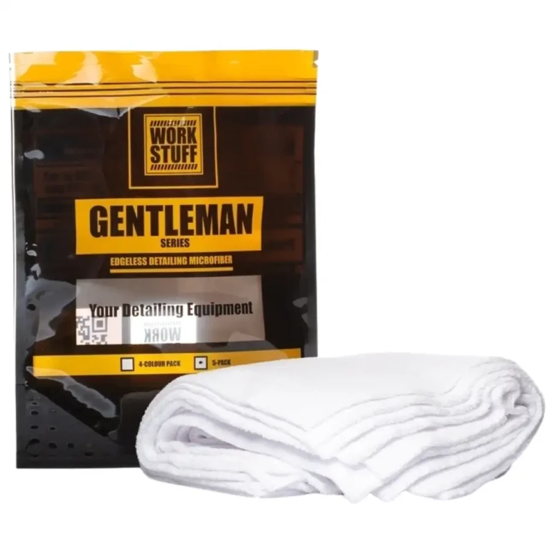 Work Stuff Gentleman Basic 40x40cm 350gsm (5 szt.) - zestaw białych mikrofibr bezkrawędziowych