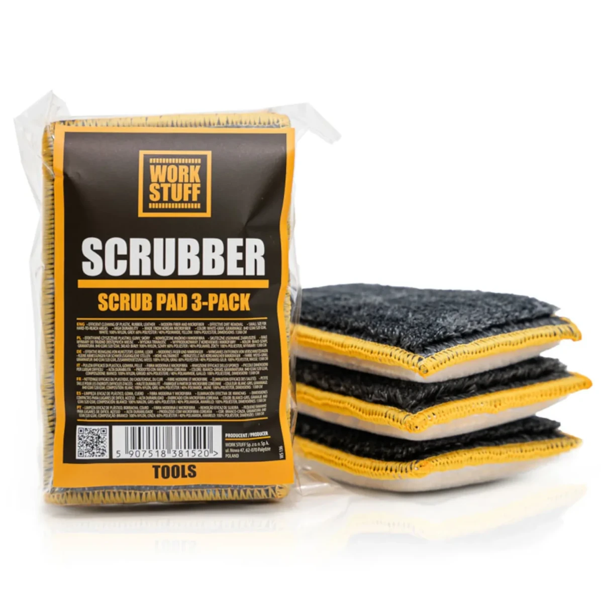 Work Stuff Scrubber Scrub Pad 3-pack - dwustronny pad do czyszczenia wnętrza